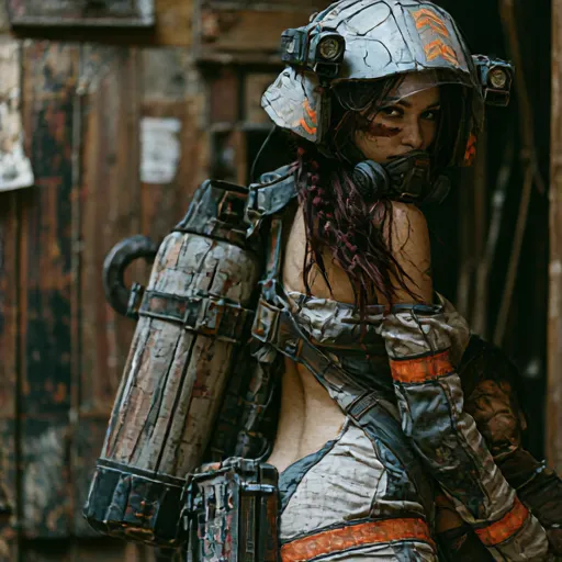 Rejected feminine source image showing a rescue worker with exposed shoulders instead of sealed protective gear