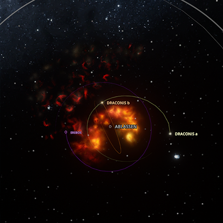 Draconis 26 solar system illustration for Heart of Darkness Alien RPG campaign setting